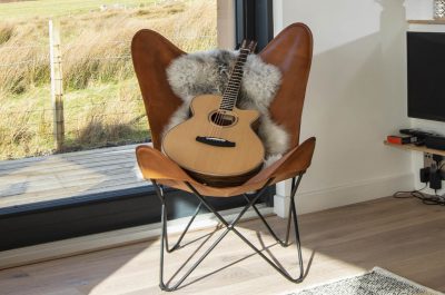 Guitar in butterfly chair at Bliss Haus